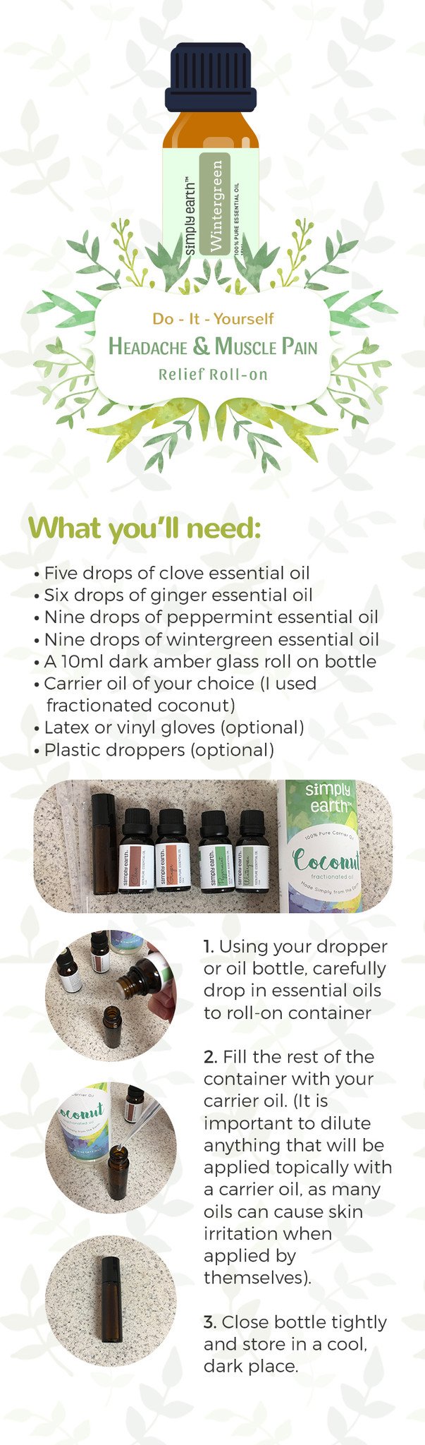 DIY Headache/Muscle Pain Relief RollOn Simply Earth Blog