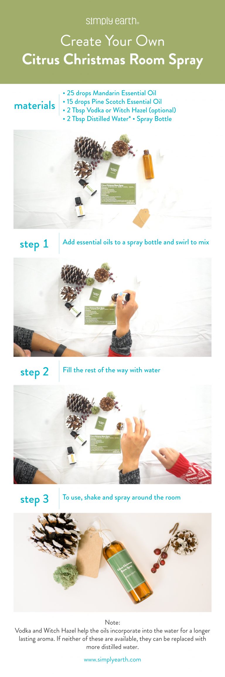 Christmas Scented Room Spray Recipe Simply Earth Blog