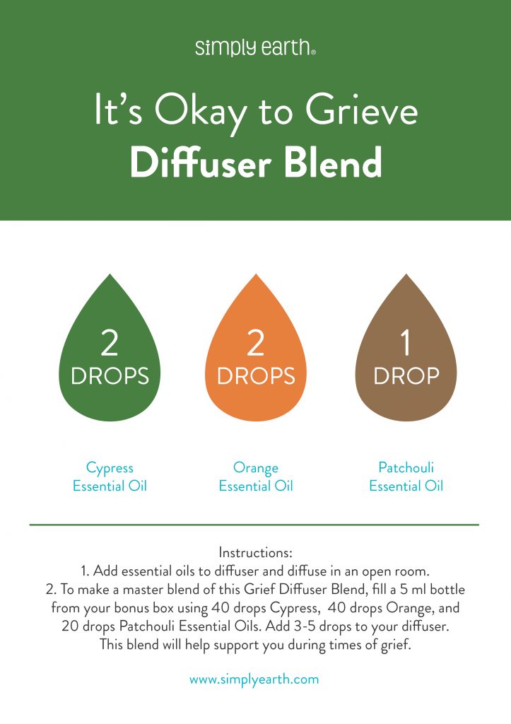 Essential Oils for Grief and Loss, Its okay to grieve diffuser blend