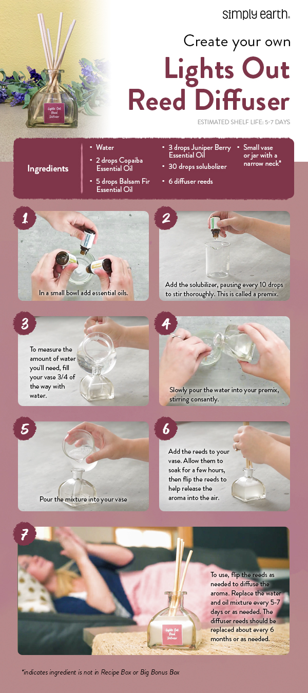 DIY Lights Out Reed Diffuser to Cozy up Your Room - Simply Earth Blog