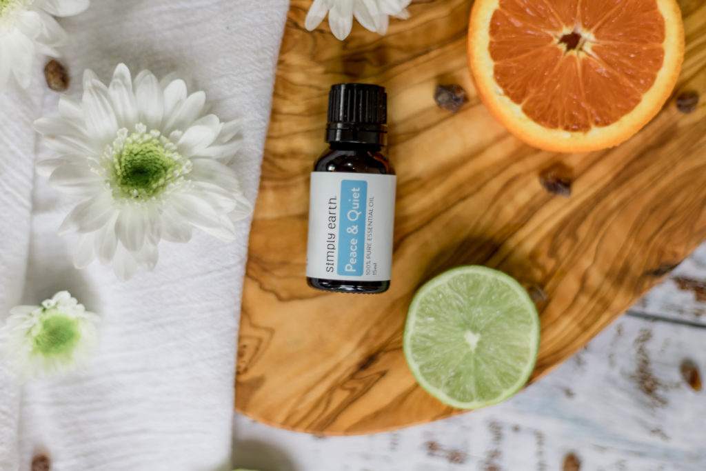 calming essential oils, peace and quiet blend