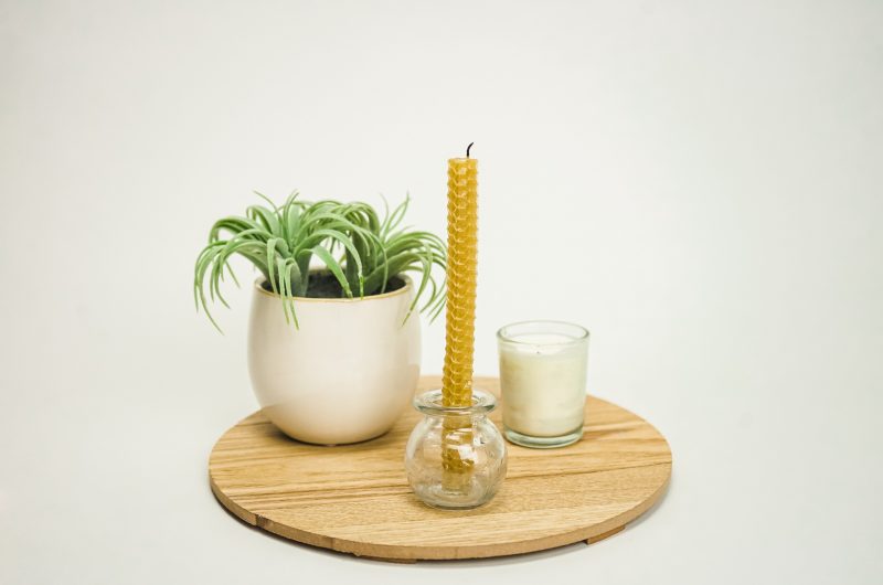 Rolled Beeswax Tapered Candle
