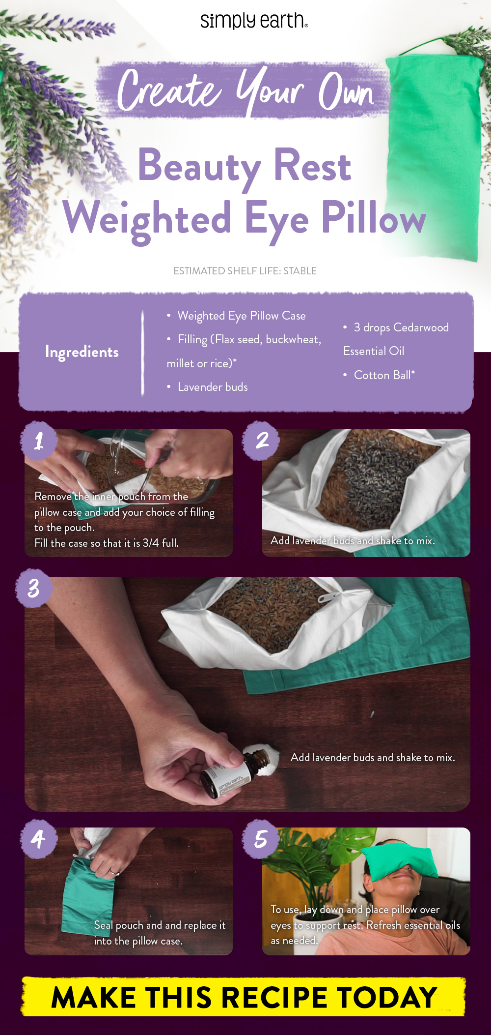 Beauty Rest Weighted Eye Pillow Recipe Simply Earth Blog