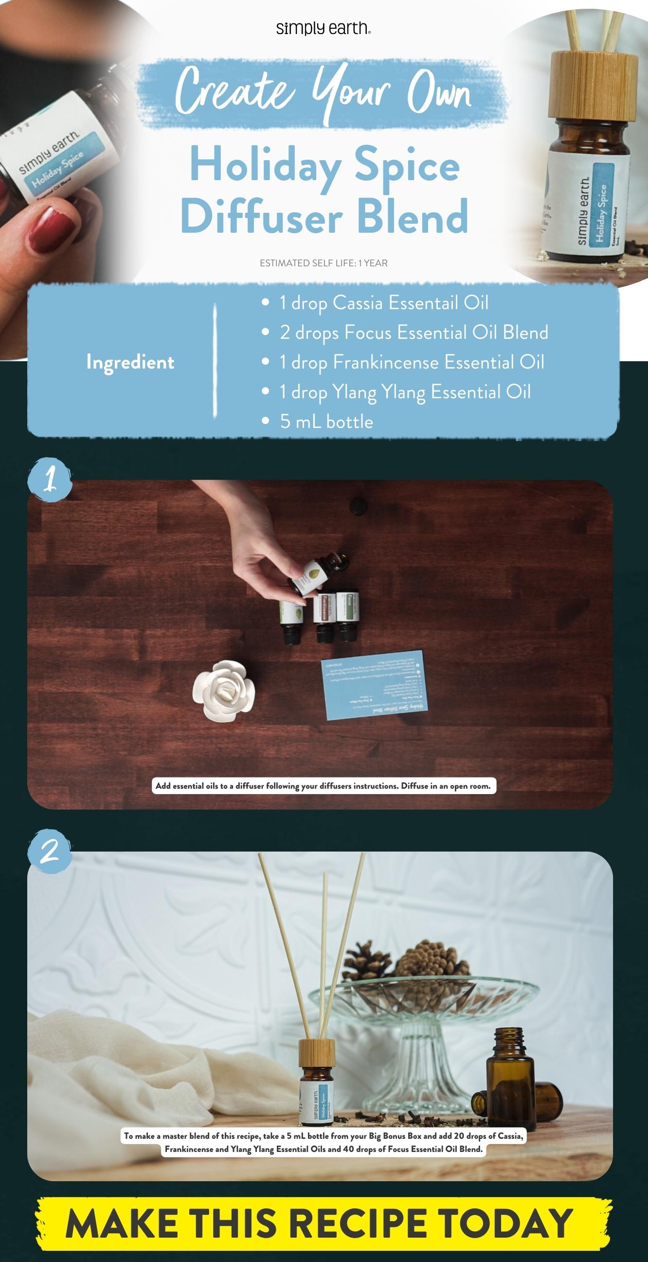 Holiday Spice Essential Oil Diffuser Recipe - Simply Earth Blog