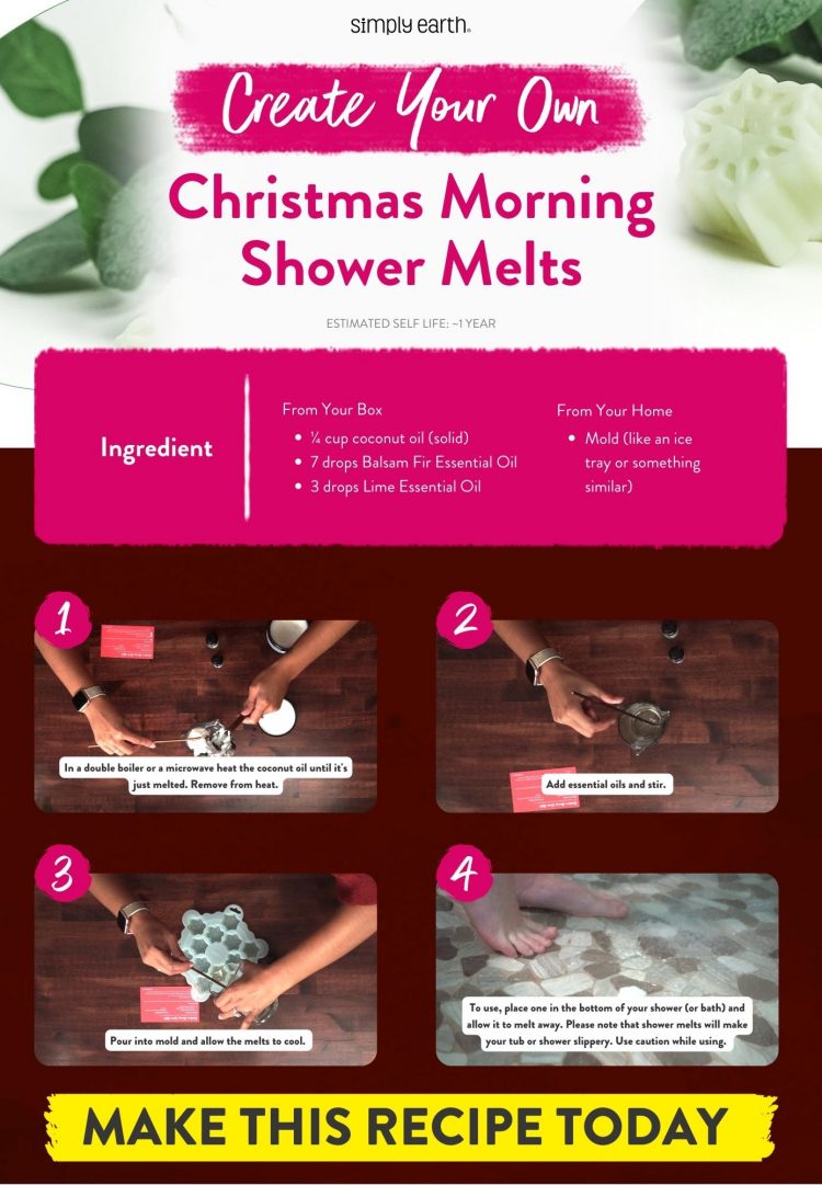 Christmas Morning Shower Melts Recipe Simply Earth Blog