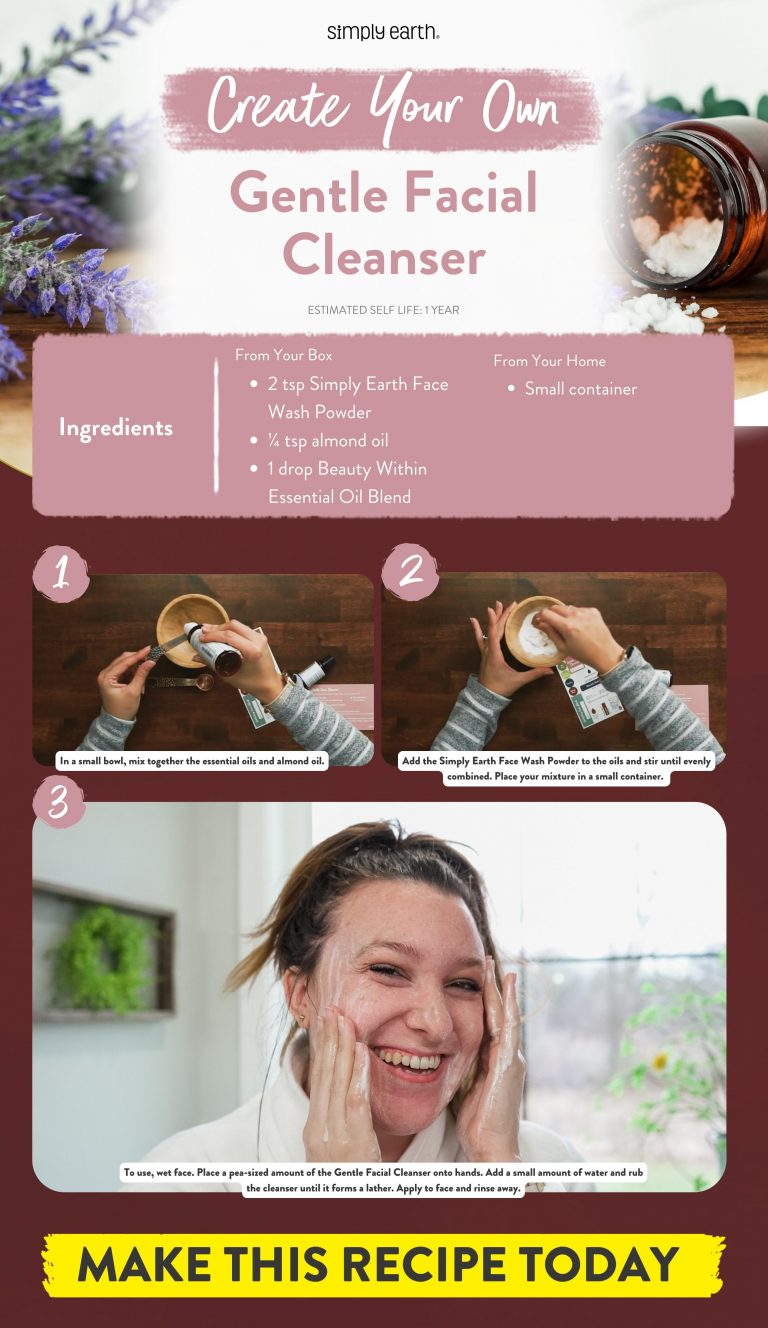 Gentle Facial Cleanser Recipe For Sensitive Skin Simply Earth Blog