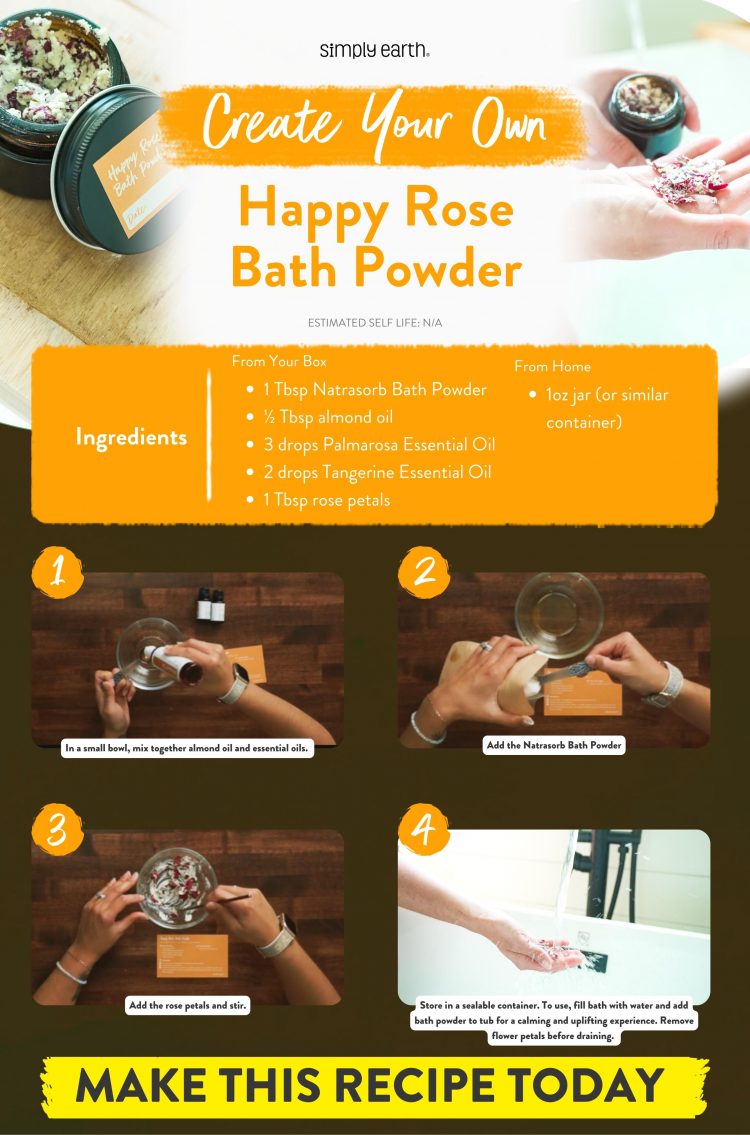 Rejuvenating Happy Rose Bath Powder Recipe Simply Earth Blog