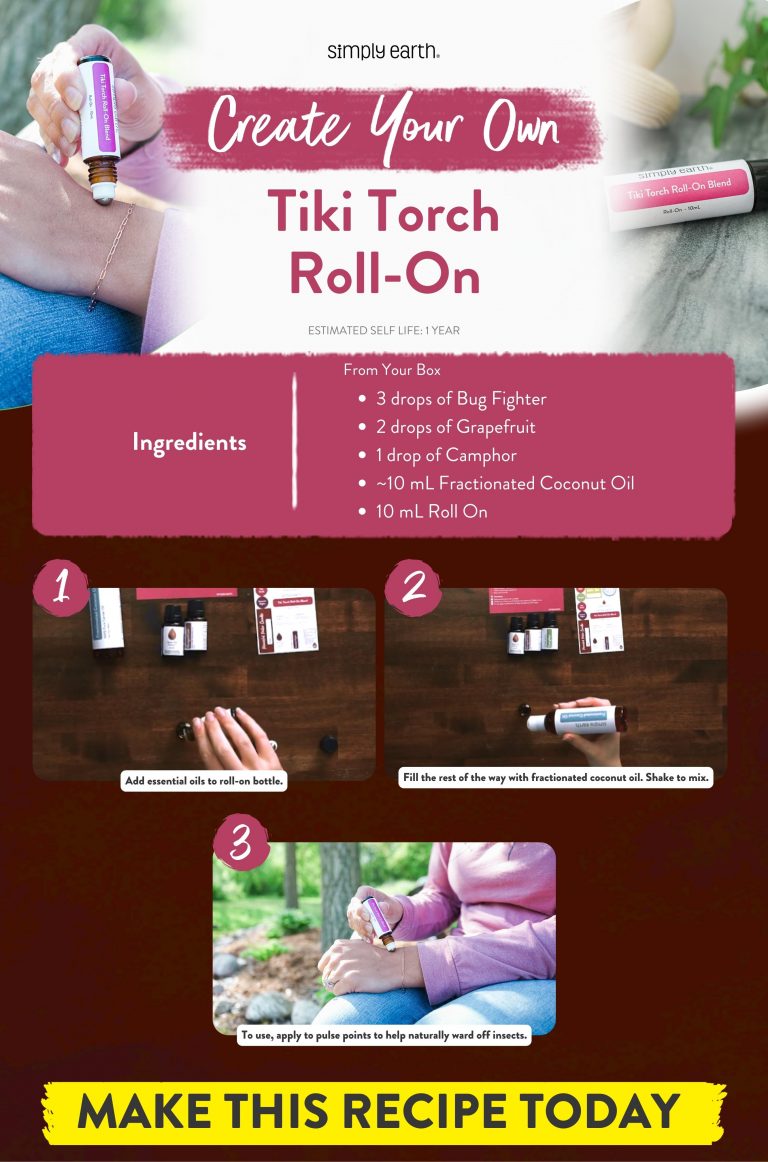 'Tiki Torch' Bug Repelling Essential Oil RollOn Recipe Simply Earth Blog