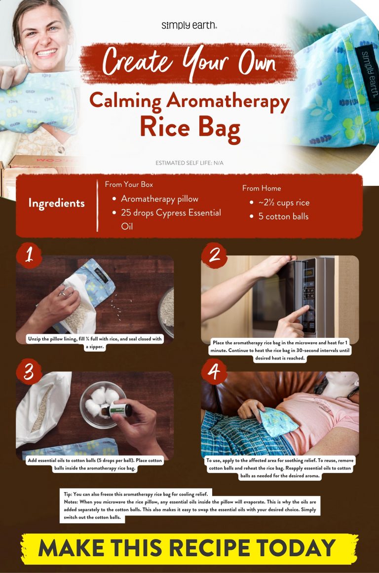 DIY Calming Aromatherapy Rice Heating Pad Simply Earth Blog