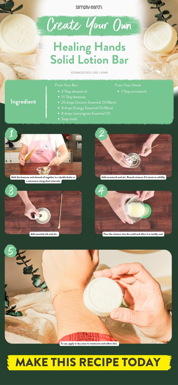 Healing Hands Solid Lotion Bar Recipe - Simply Earth Blog
